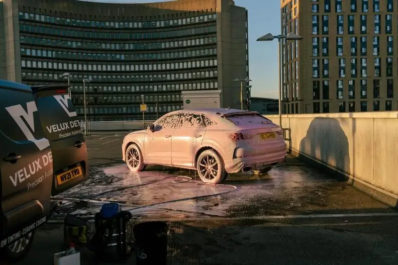 Foam wash van backdrop